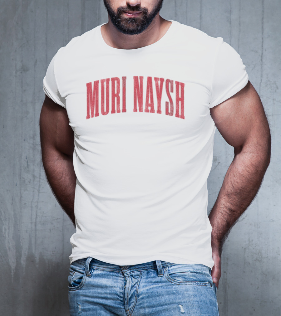 Bilmuri Muri Naysh 2025 Bold Arch Red Text T-Shirt