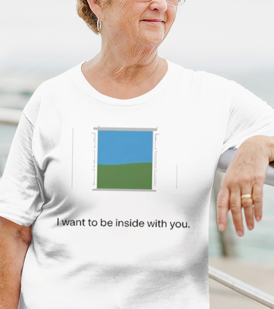 Bon Iver Blue Sky Green Field Window I Want To Be Inside With You T-Shirt