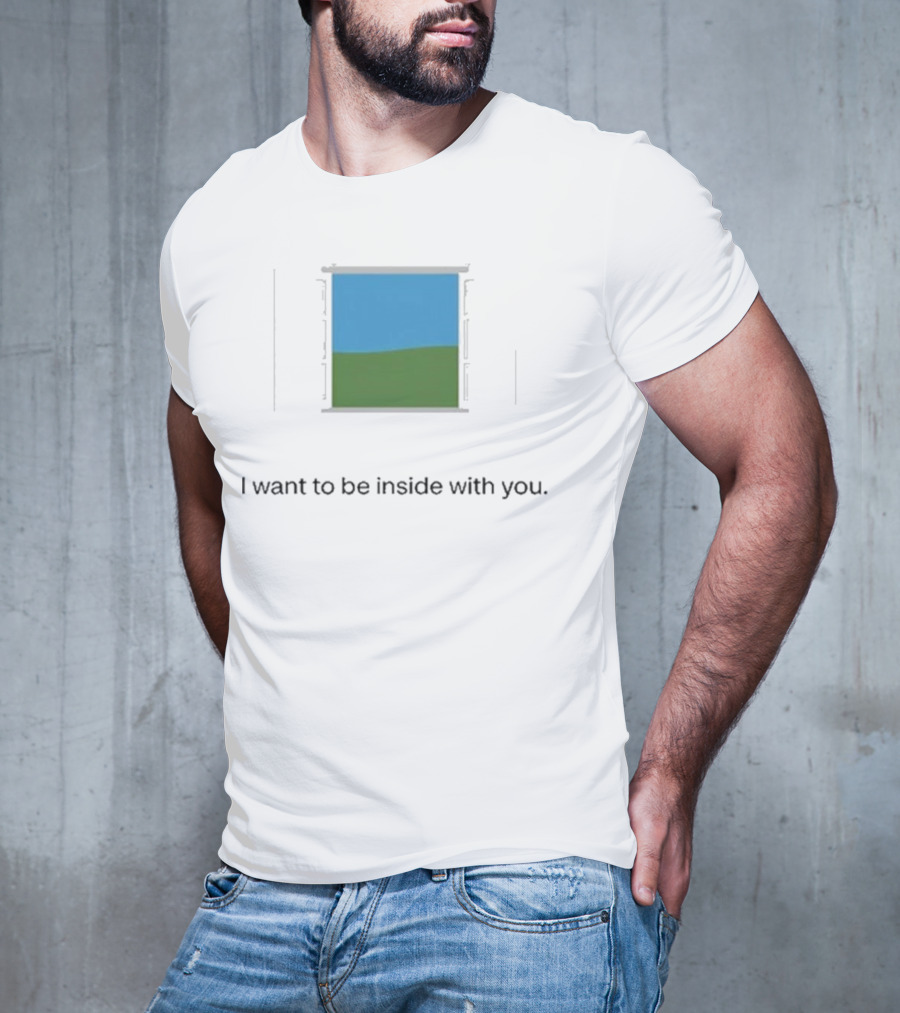 Bon Iver Blue Sky Green Field Window I Want To Be Inside With You T-Shirt