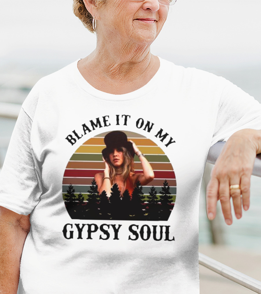 Blame It On My Gypsy Soul Vintage Sunset Forest Retro Style T-Shirt