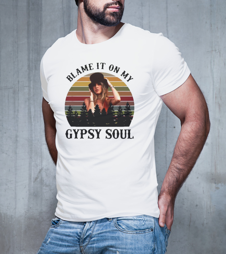 Blame It On My Gypsy Soul Vintage Sunset Forest Retro Style T-Shirt