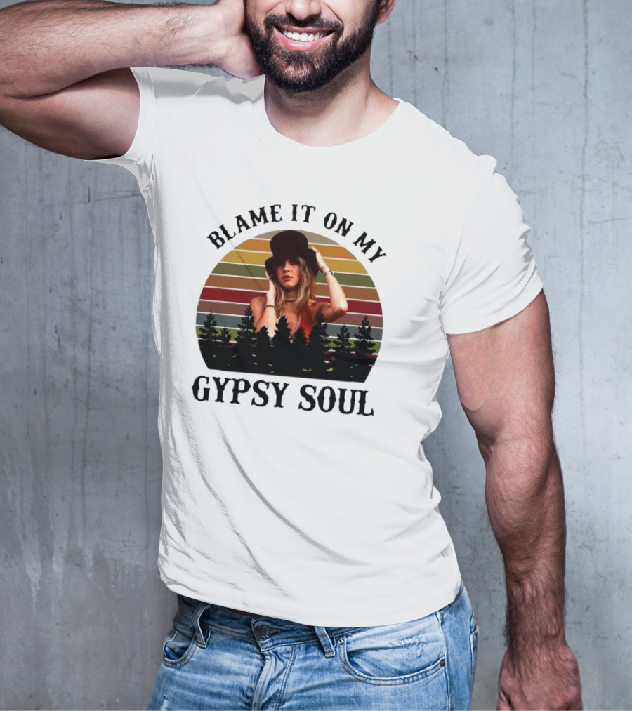 Blame It On My Gypsy Soul Vintage Sunset Forest Retro Style T-Shirt