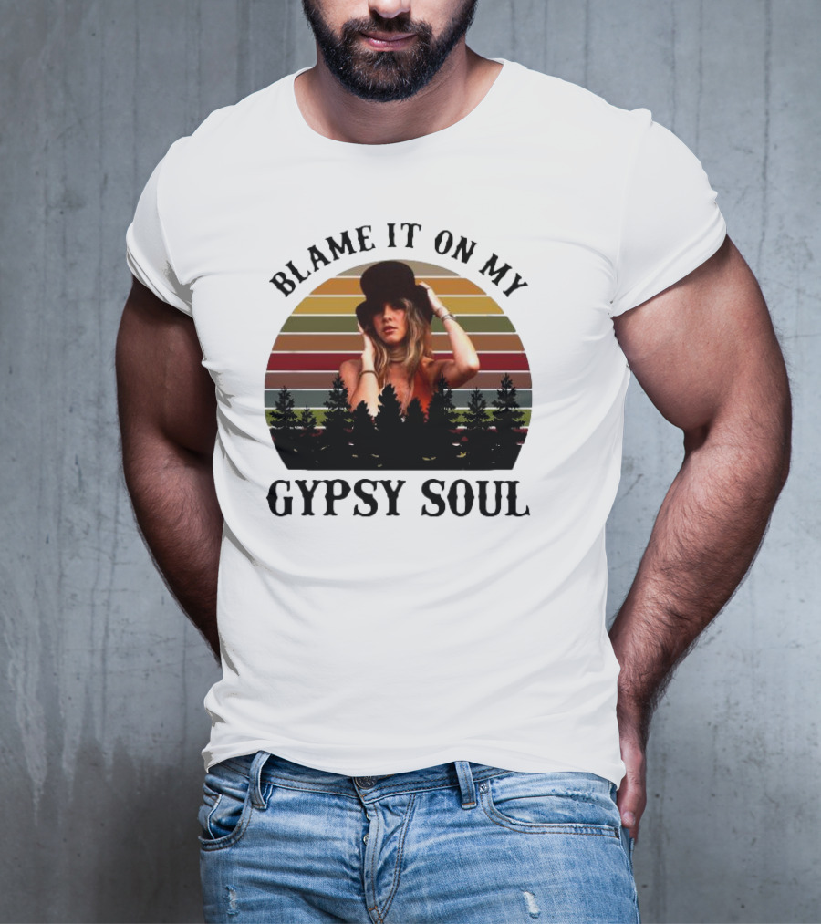 Blame It On My Gypsy Soul Vintage Sunset Forest Retro Style T-Shirt