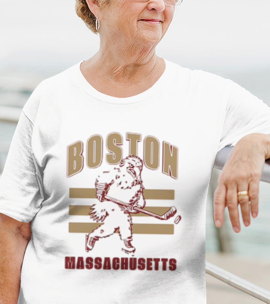 Boston Massachusetts Hockey Mascot Skater T-Shirt