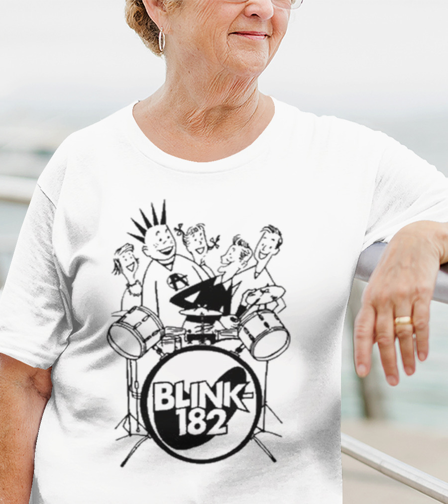 Blink-182 Cartoon Drummer Characters T-Shirt
