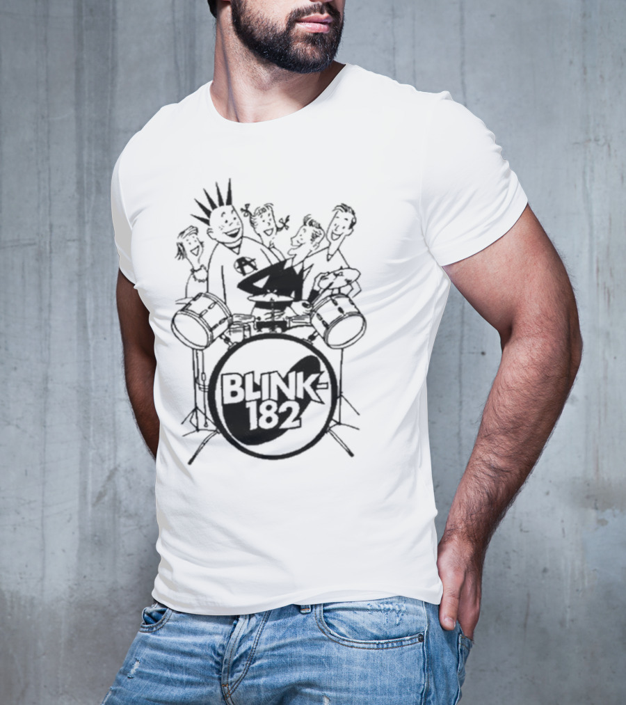 Blink-182 Cartoon Drummer Characters T-Shirt