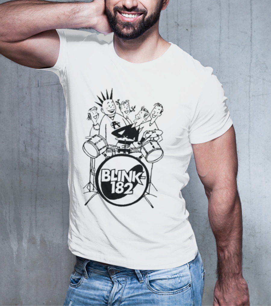 Blink-182 Cartoon Drummer Characters T-Shirt