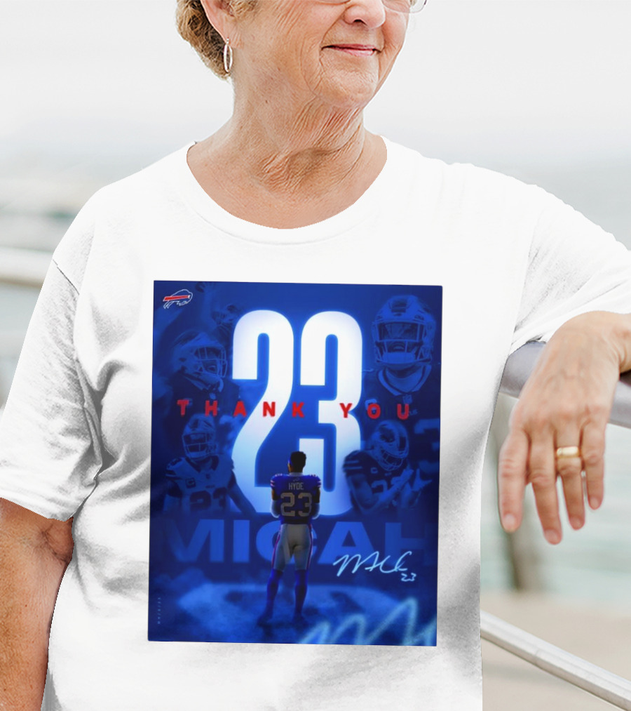 Buffalo Bills Thank You Micah Hyde 23 Signature Go Bills Mafia T-Shirt