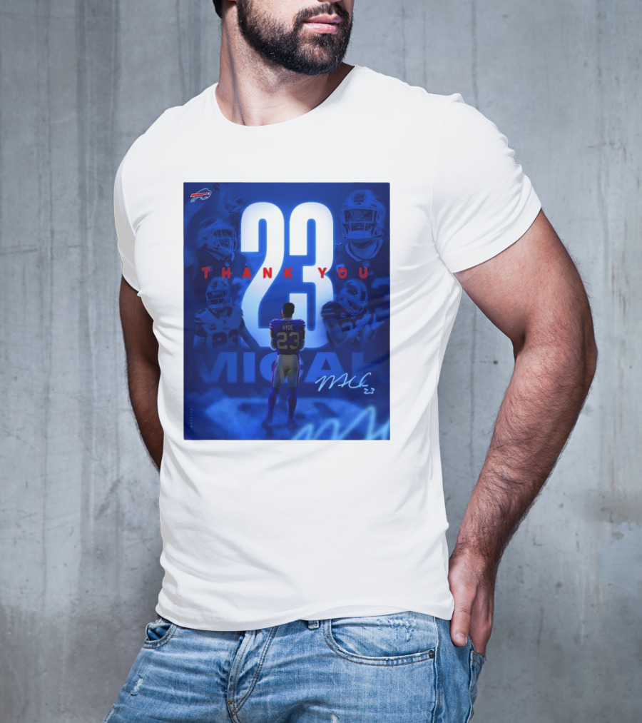 Buffalo Bills Thank You Micah Hyde 23 Signature Go Bills Mafia T-Shirt