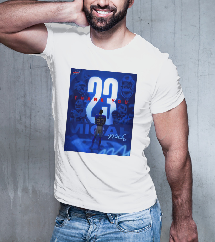 Buffalo Bills Thank You Micah Hyde 23 Signature Go Bills Mafia T-Shirt