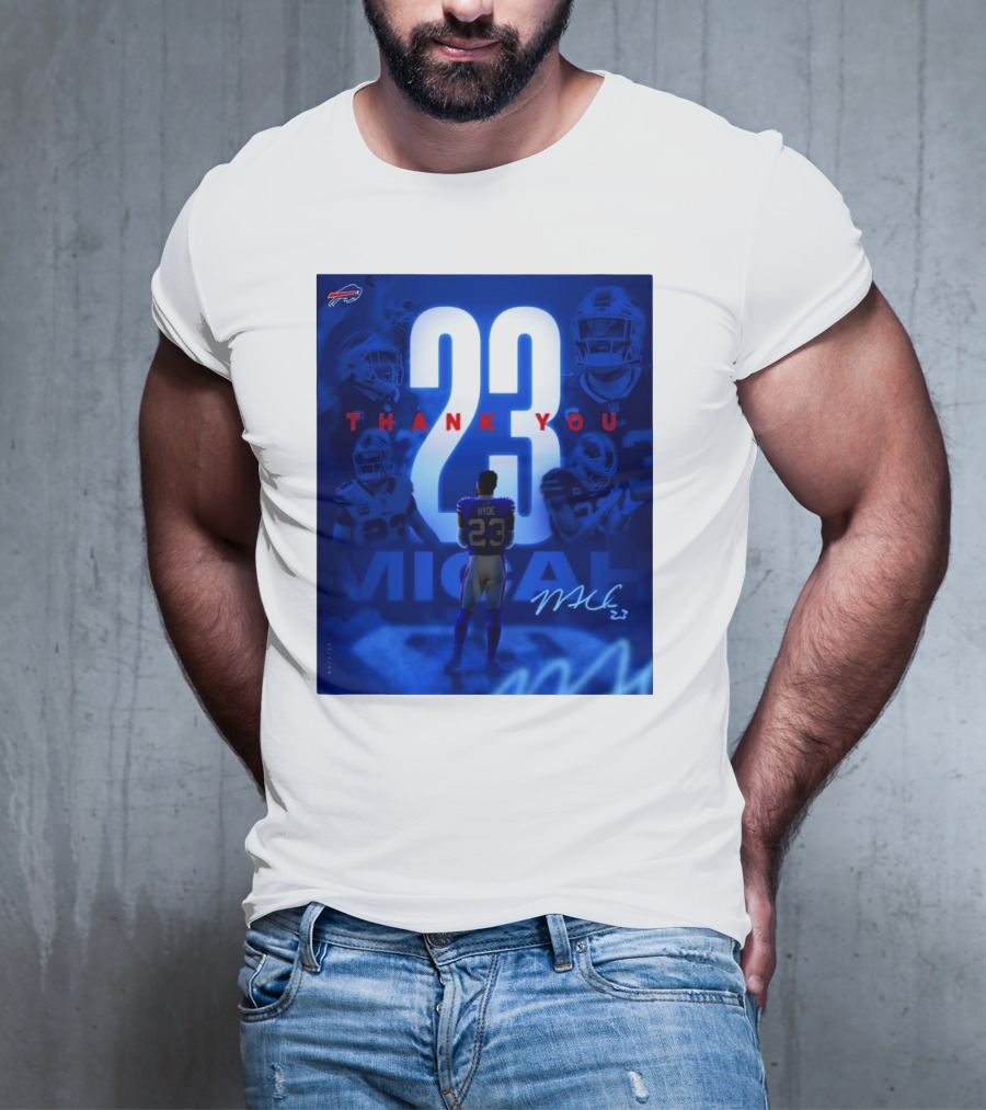 Buffalo Bills Thank You Micah Hyde 23 Signature Go Bills Mafia T-Shirt
