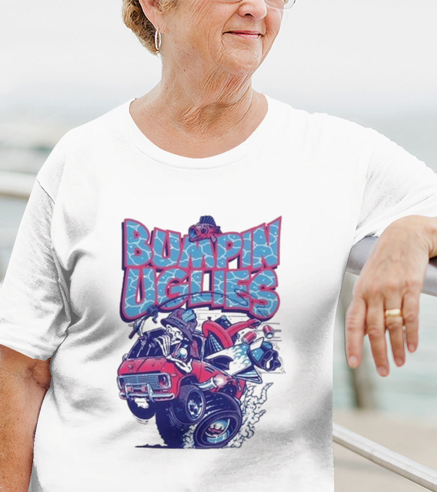 "Bumpin Uglies Red Truck With Fish Cartoon" T-Shirt