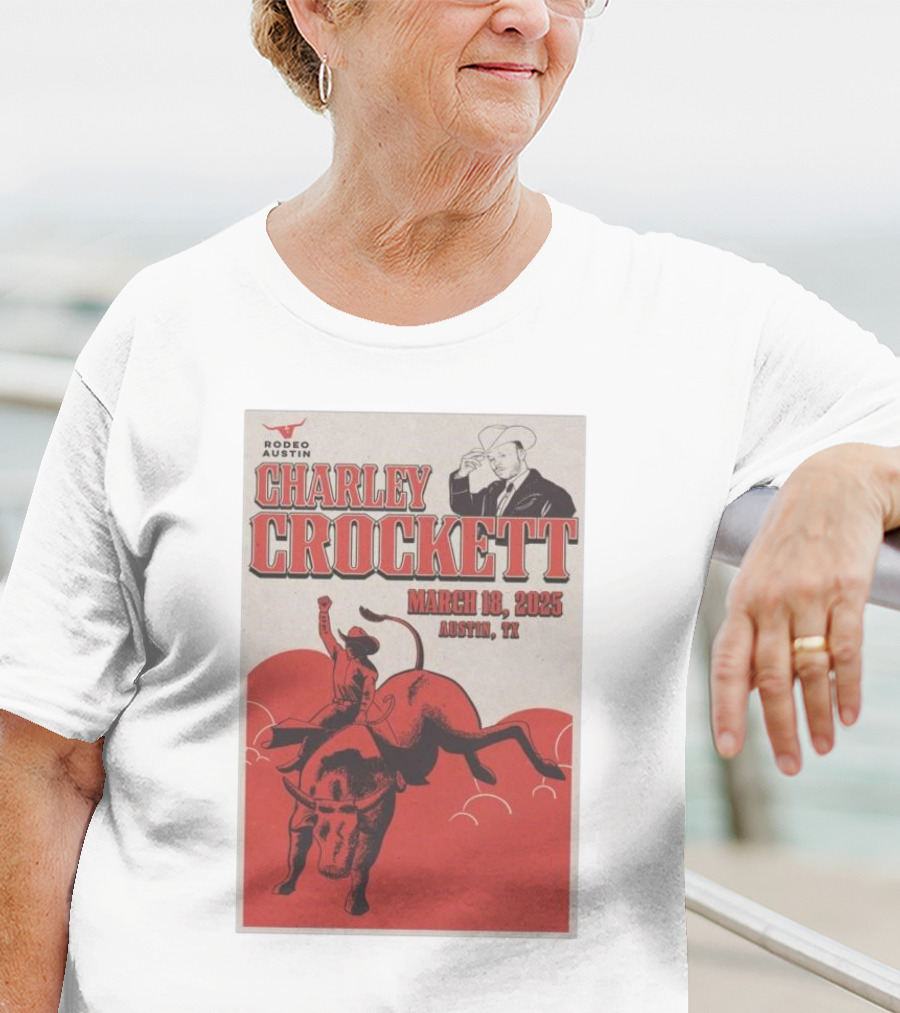 Charley Crockett March 18 2025 Rodeo Austin TX T-Shirt