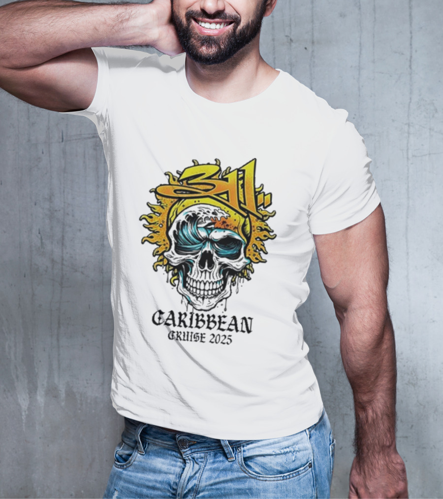 311 Caribbean Cruise 2025 Skull Wave T-Shirt