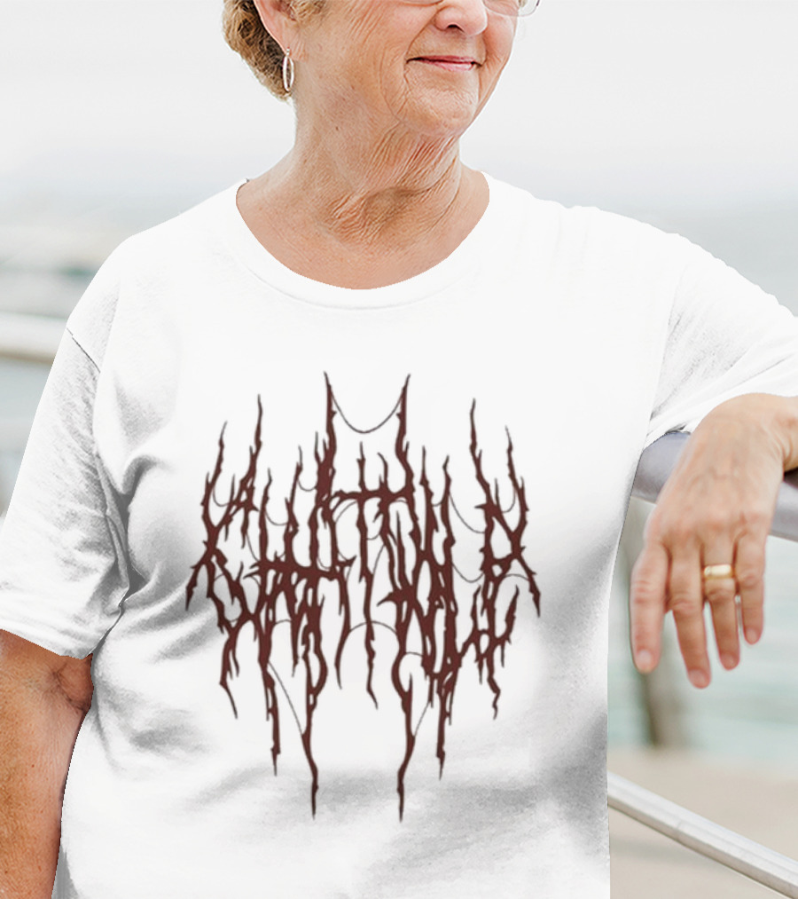 Chat Pile Red Dripping Text Design T-Shirt