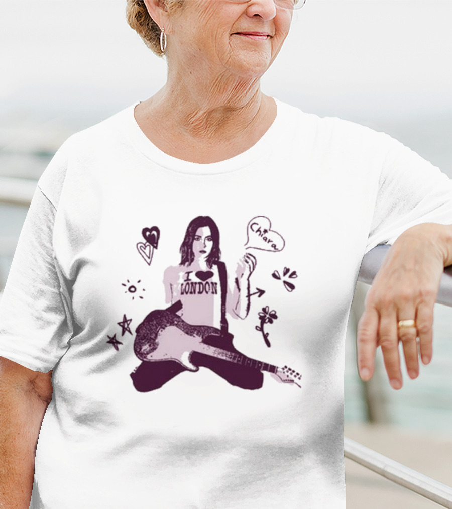 Chiara Oliver Libreta Rosa I Love London Guitar Art T-Shirt