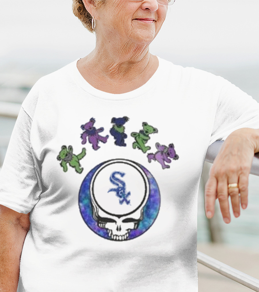 Chicago White Sox 2025 Skull Grateful Dead Night Baseball T-Shirt