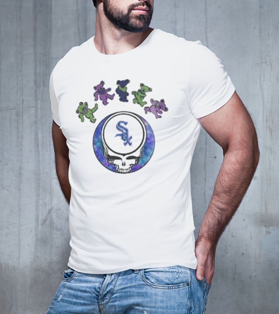 Chicago White Sox 2025 Skull Grateful Dead Night Baseball T-Shirt