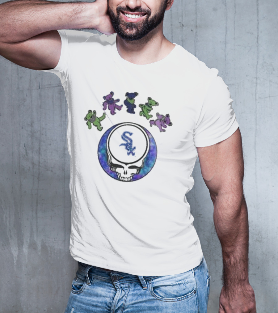 Chicago White Sox 2025 Skull Grateful Dead Night Baseball T-Shirt