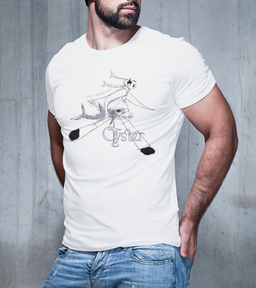 Chloe Moriondo Oyster 2025 Illustrated Fish And Bicycle Art T-Shirt