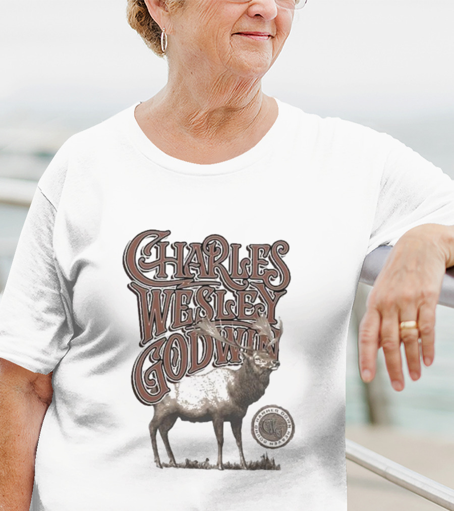 Charles Wesley Godwin Elk Lonely Mountain Town T-Shirt