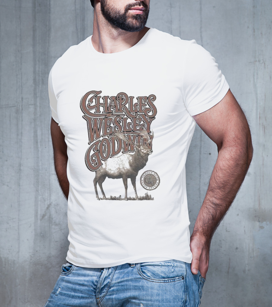 Charles Wesley Godwin Elk Lonely Mountain Town T-Shirt