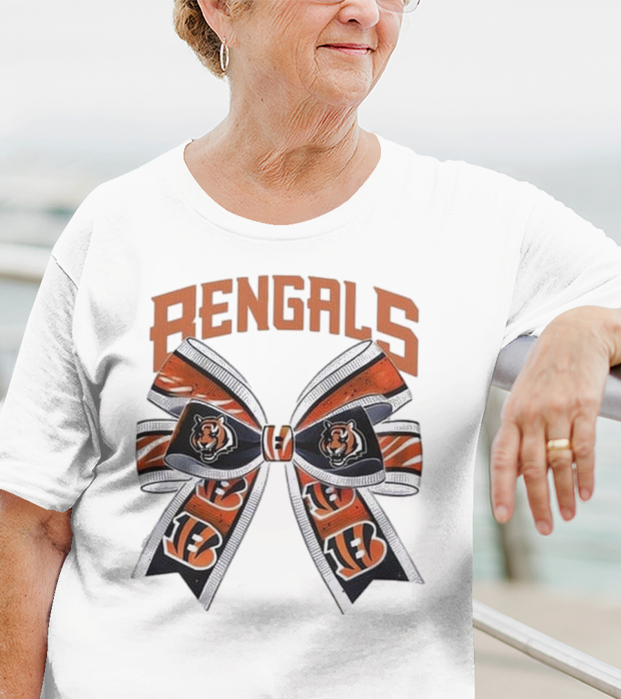 Cincinnati Bengals Bow Featuring Iconic Tiger Logos T-Shirt