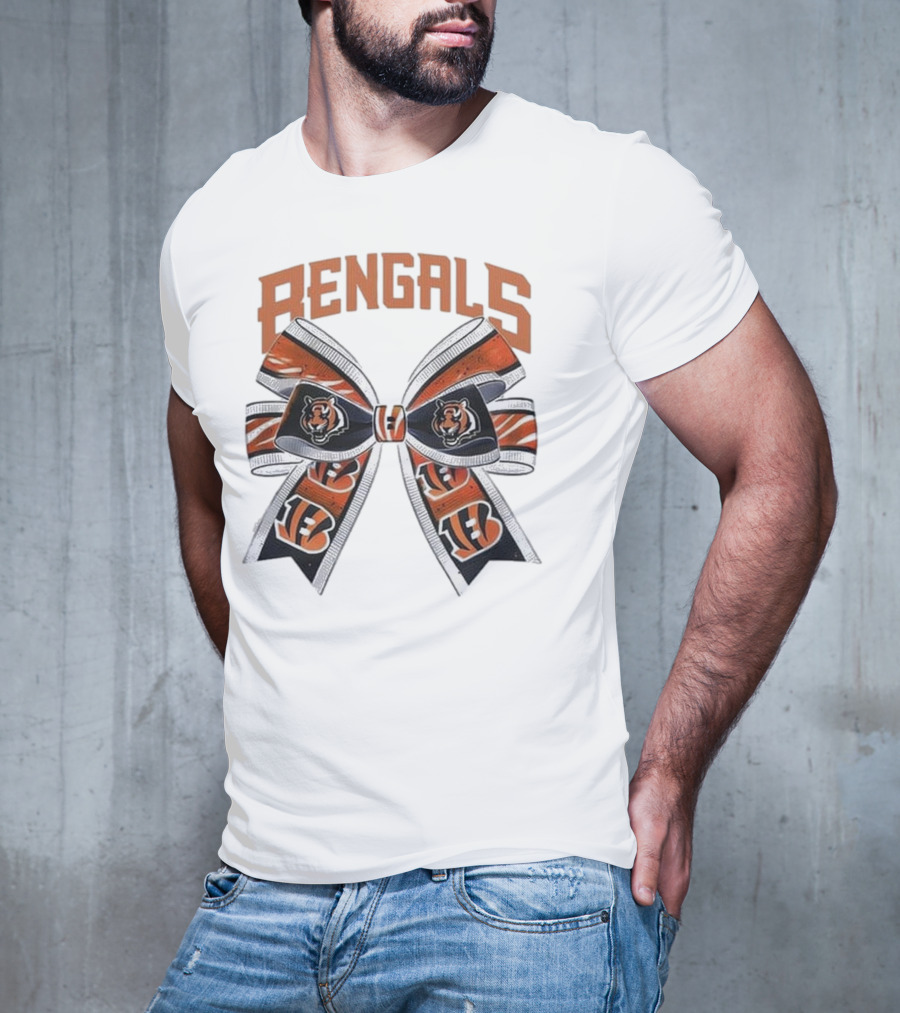 Cincinnati Bengals Bow Featuring Iconic Tiger Logos T-Shirt
