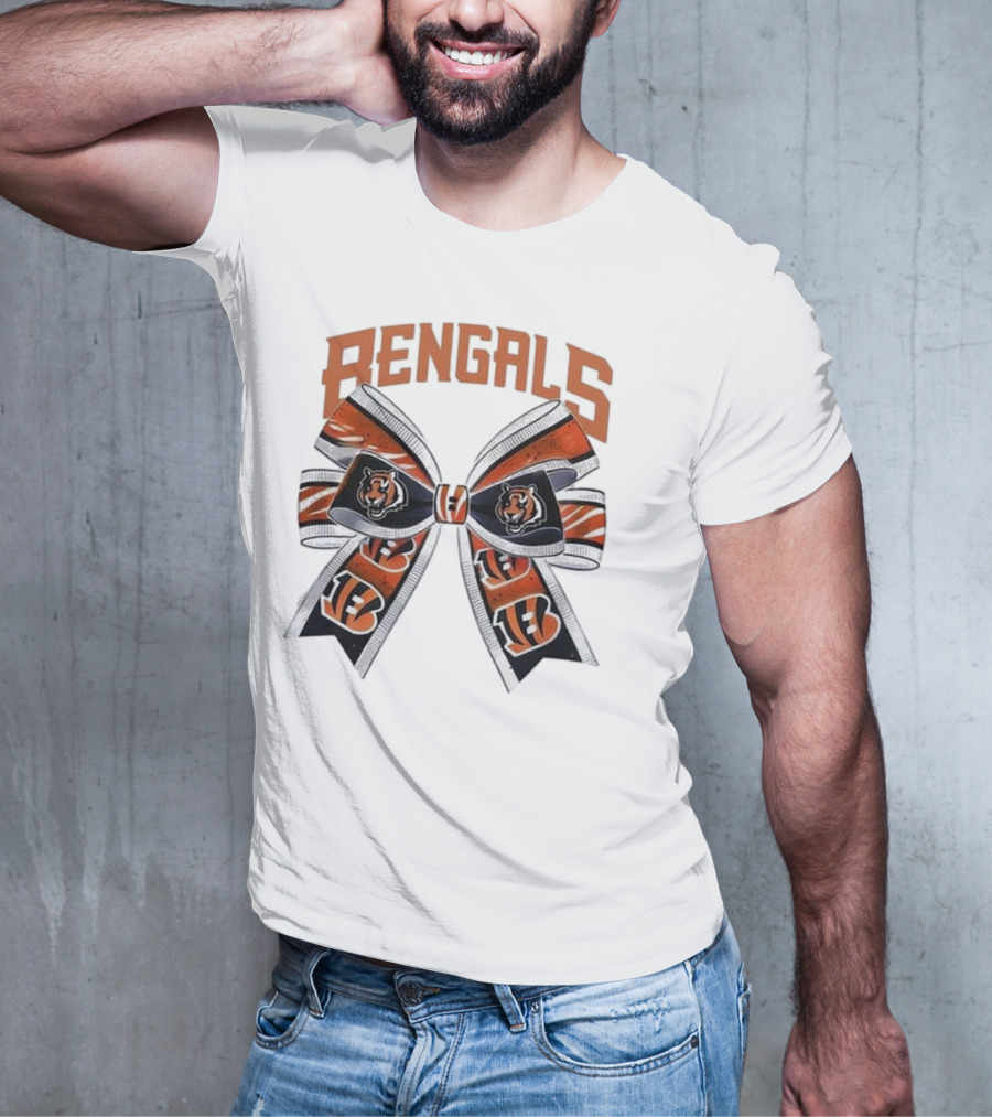 Cincinnati Bengals Bow Featuring Iconic Tiger Logos T-Shirt