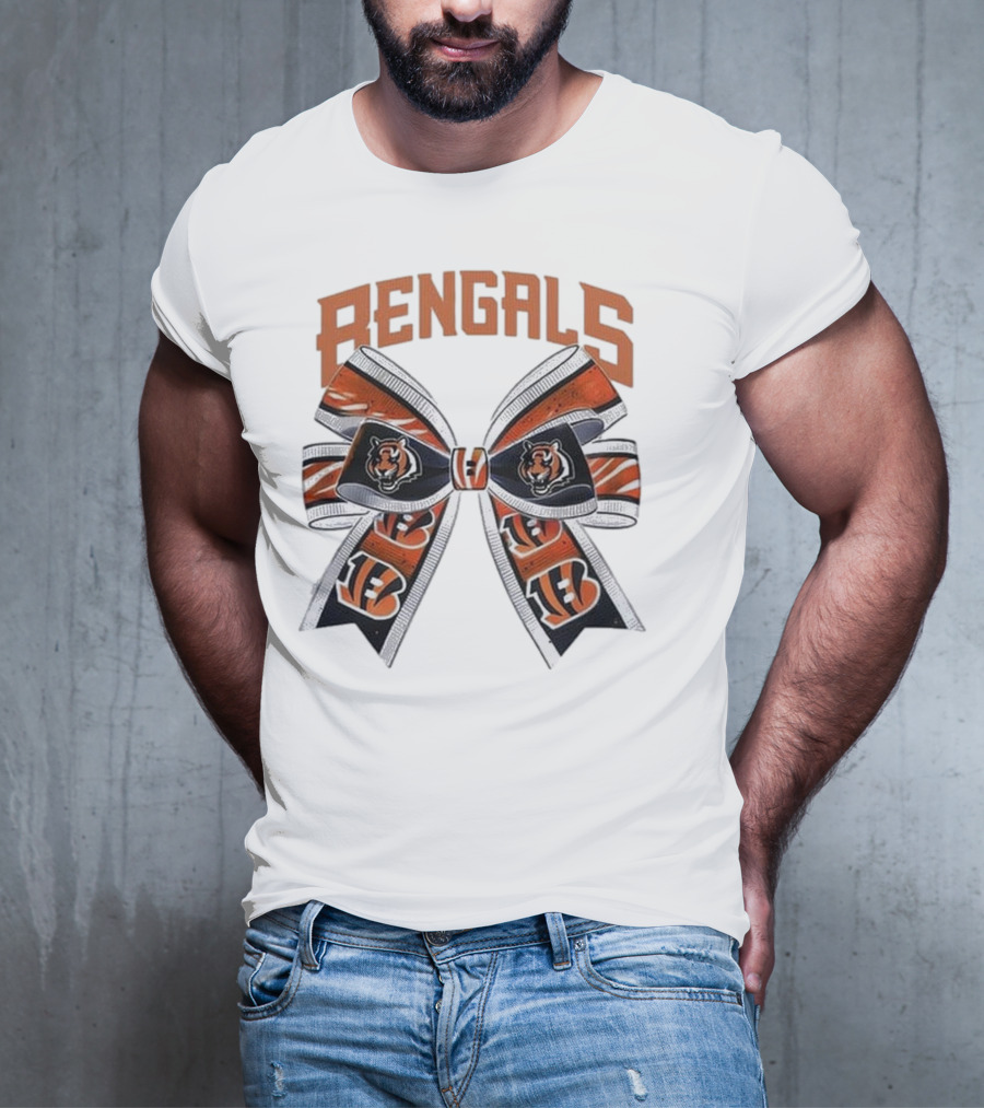 Cincinnati Bengals Bow Featuring Iconic Tiger Logos T-Shirt