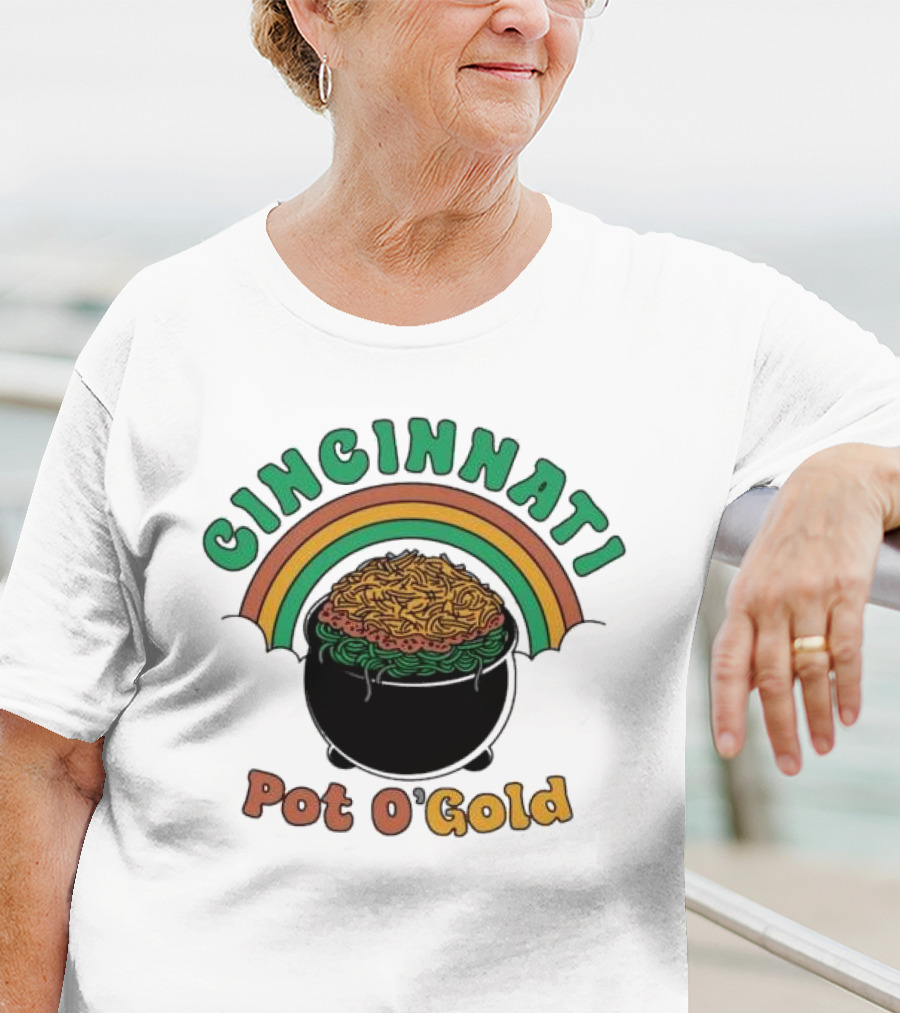 Cincinnati Pot O Gold Rainbow St Patricks Day T-Shirt