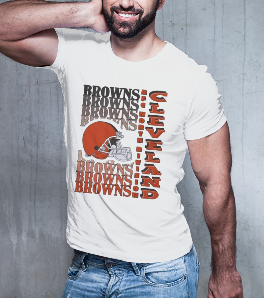 Cleveland Browns AFC North Division Browns Helmet T-Shirt