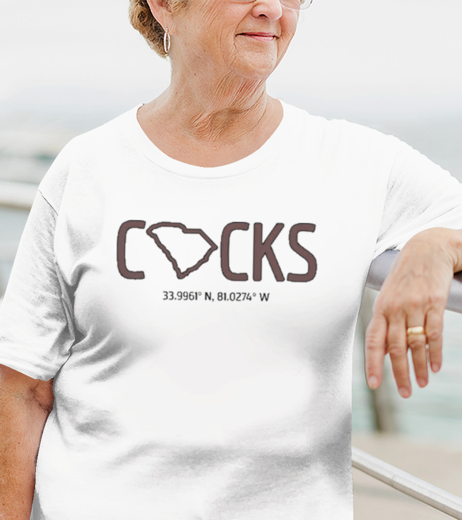 Cocks South Carolina 33.9961° N 81.0274° W T-Shirt