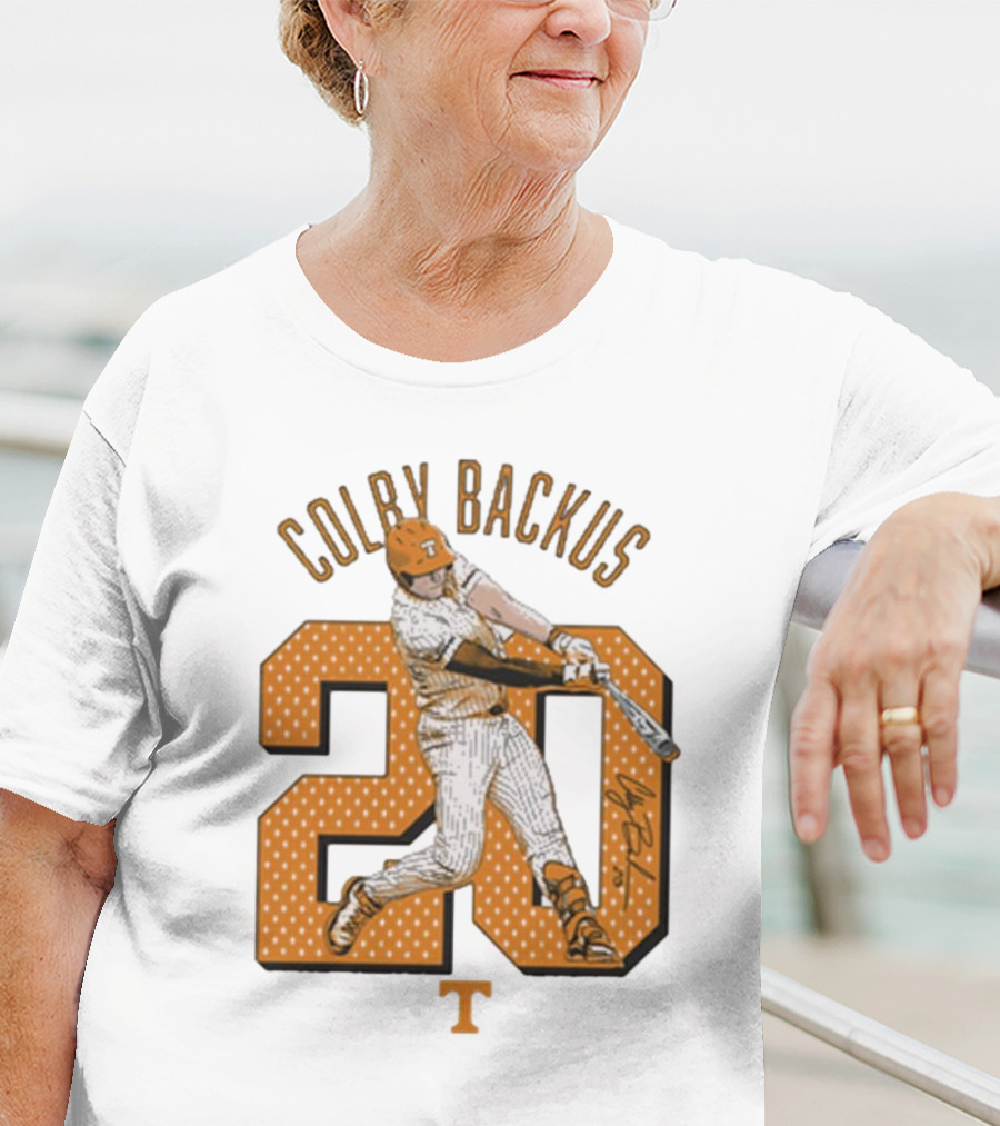 Colby Backus 20 Tennessee Vols NCAA Baseball Signature T-Shirt