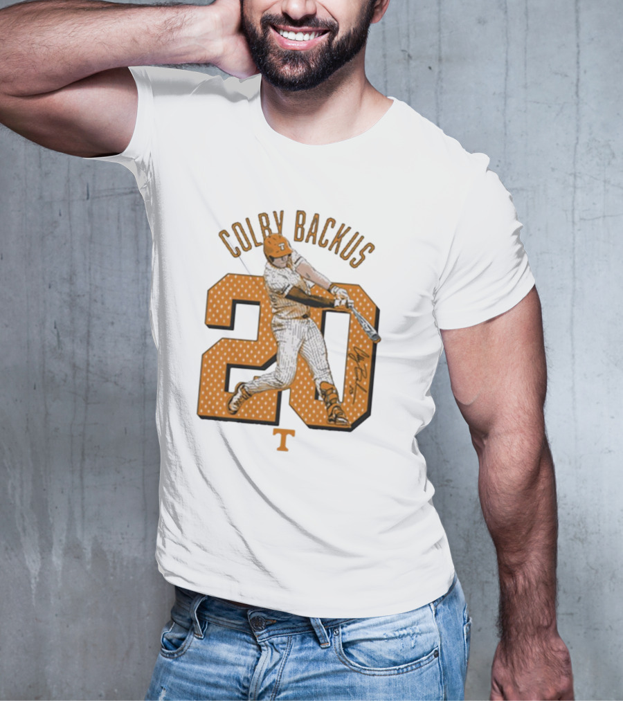 Colby Backus 20 Tennessee Vols NCAA Baseball Signature T-Shirt