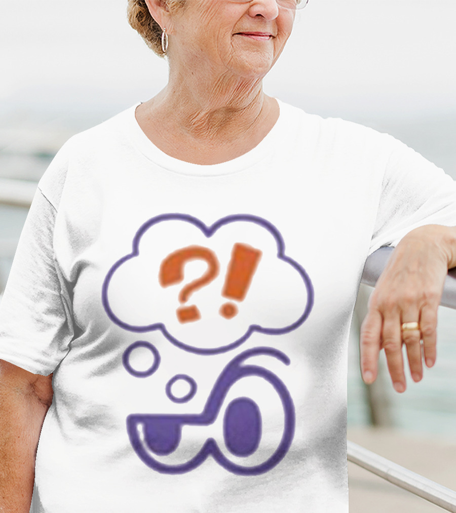 Clooless Core Bubble Brain Question Mark Exclamation Point T-Shirt