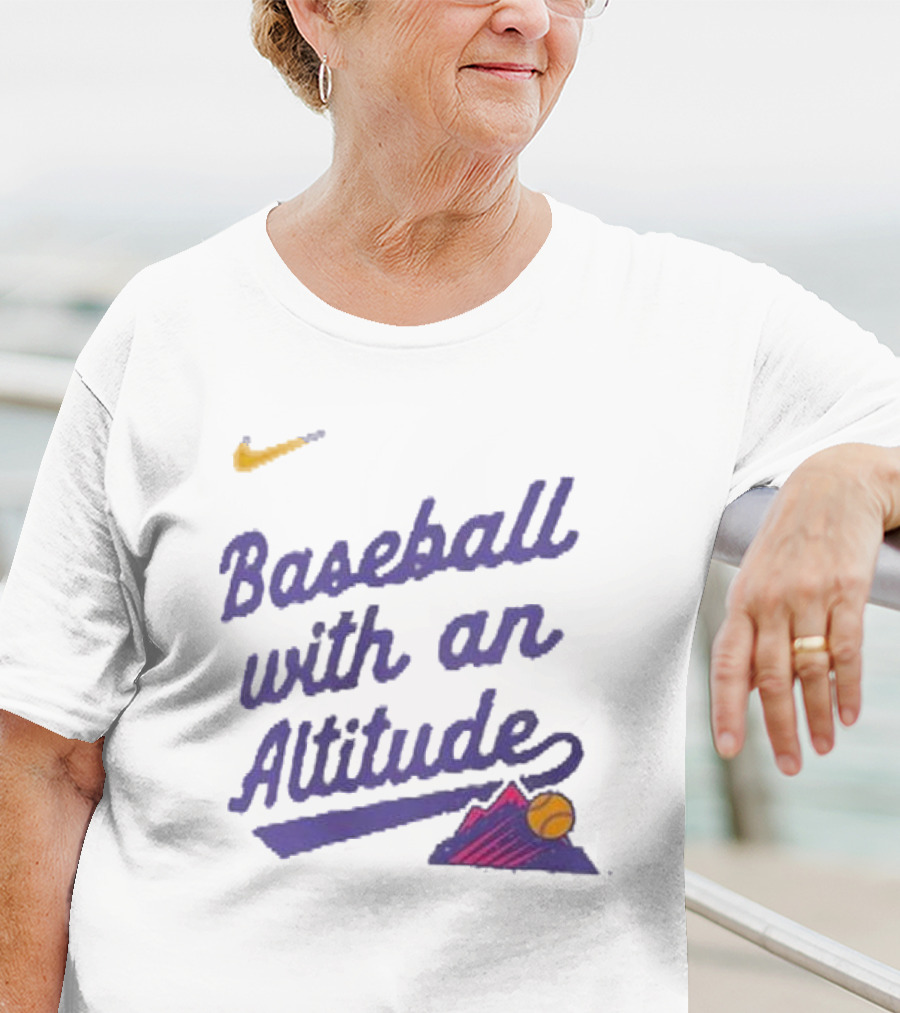 Nike Baseball With An Altitude Rockies Mountains Graphic T-Shirt
