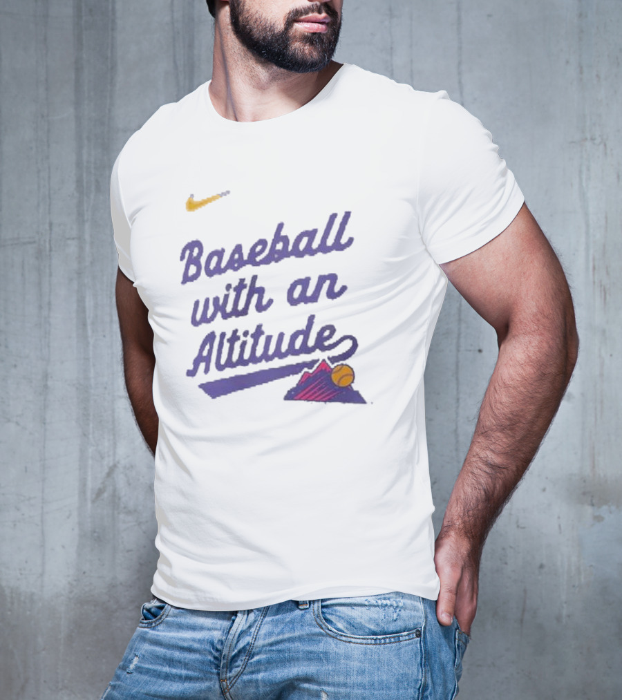 Nike Baseball With An Altitude Rockies Mountains Graphic T-Shirt