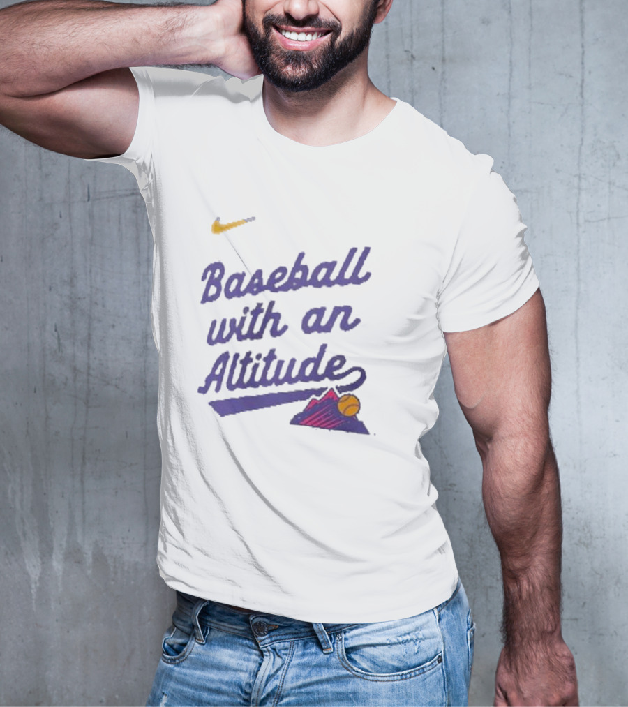 Nike Baseball With An Altitude Rockies Mountains Graphic T-Shirt