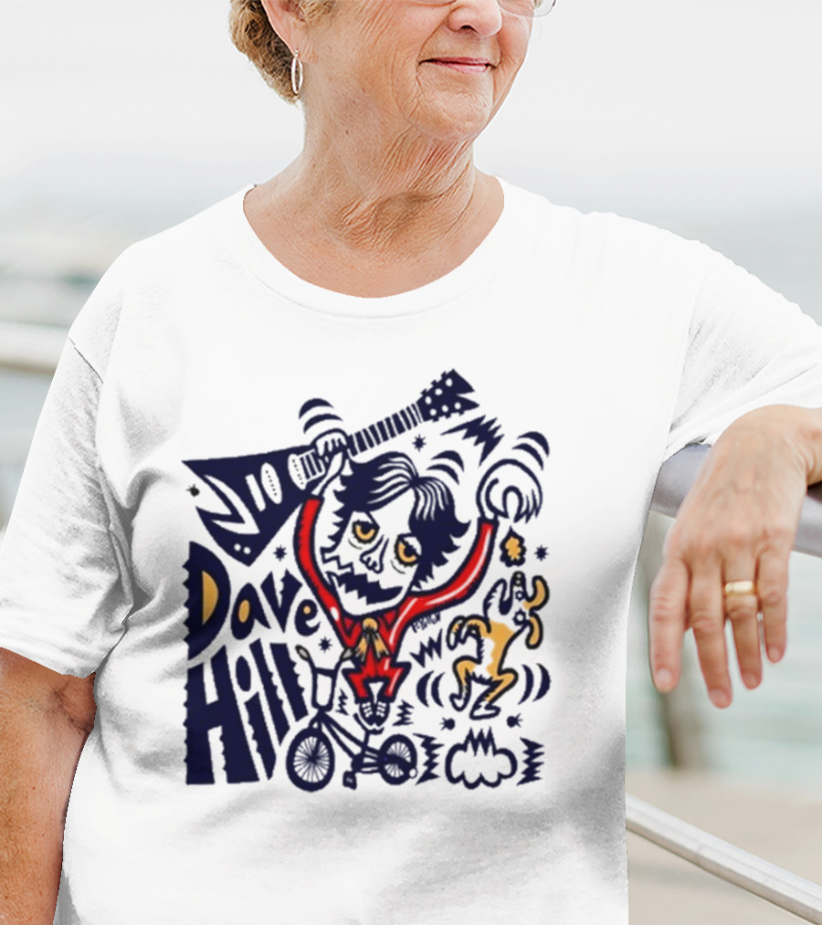 Dave Hill Luci P-Yellow Peelander-Z Guitar Bicycle Art T-Shirt
