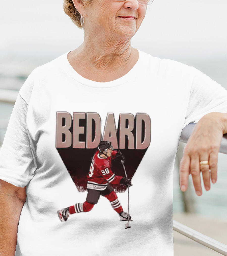 Connor Bedard Chicago Blackhawks NHL Hockey Number 98 Vintage Style T-Shirt