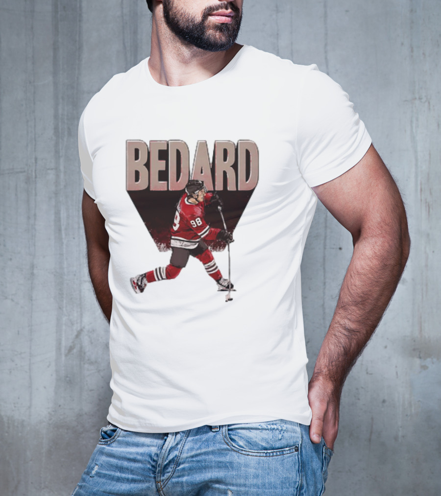 Connor Bedard Chicago Blackhawks NHL Hockey Number 98 Vintage Style T-Shirt