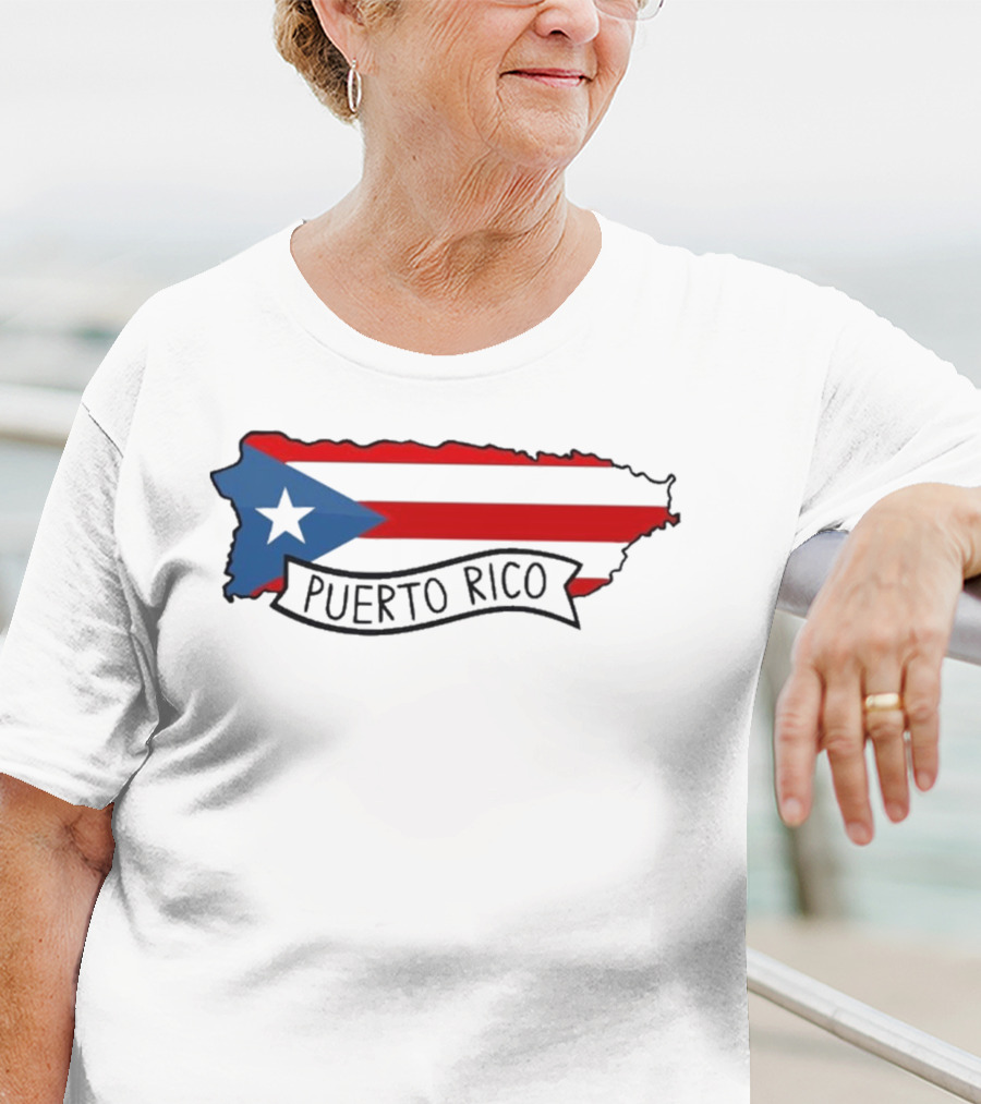 Dayjaavu Puerto Rico Flag And Island Map T-Shirt
