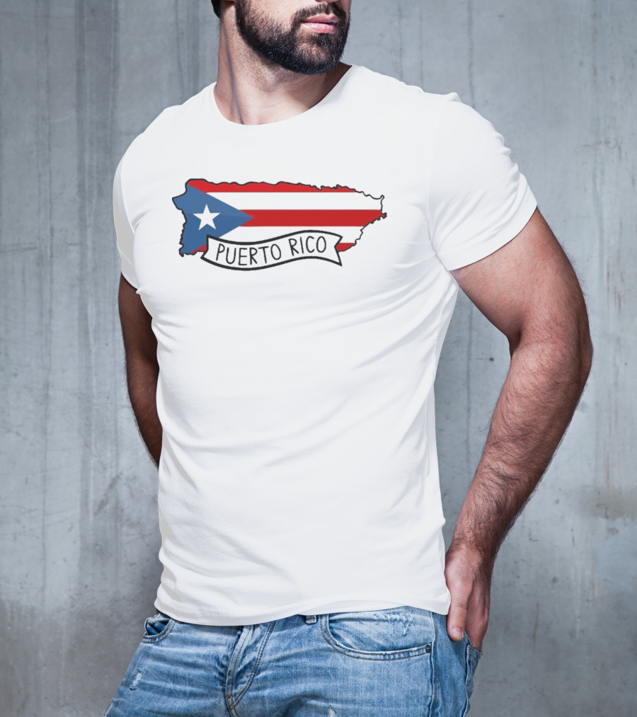 Dayjaavu Puerto Rico Flag And Island Map T-Shirt