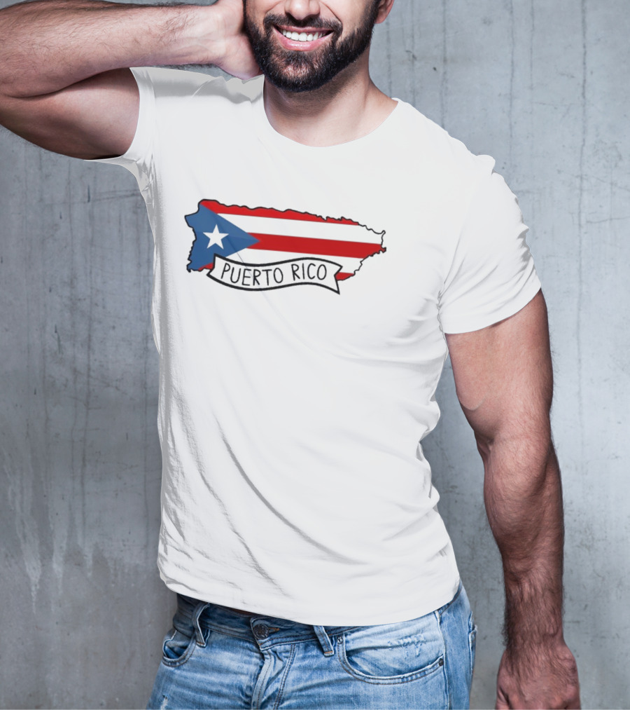 Dayjaavu Puerto Rico Flag And Island Map T-Shirt