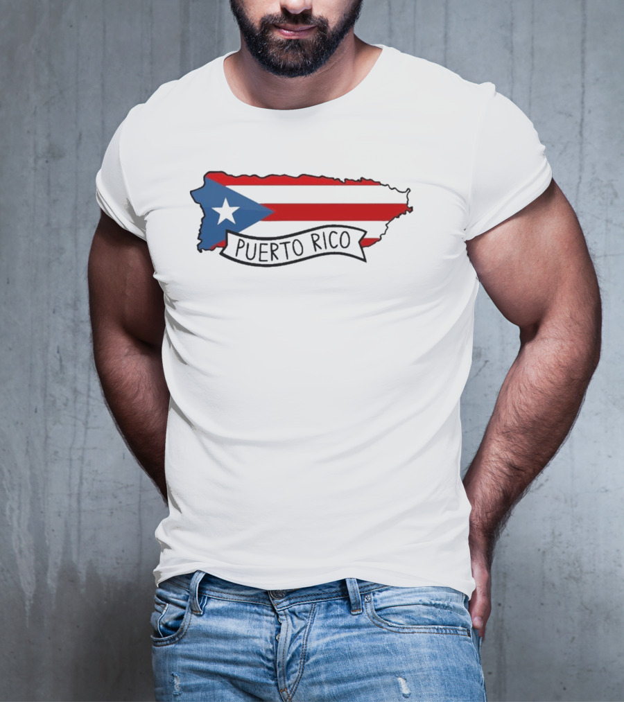 Dayjaavu Puerto Rico Flag And Island Map T-Shirt
