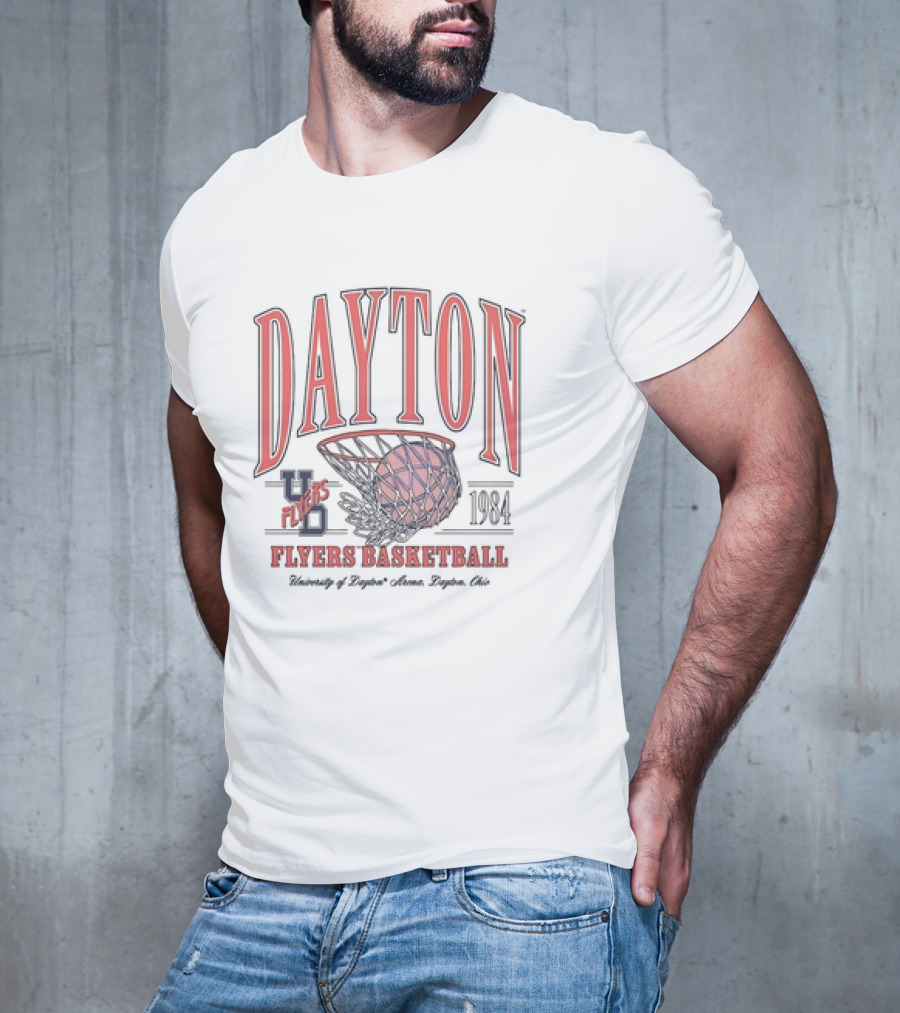 Dayton Flyers Basketball 1983 84 College Basketball Team Vintage Style T-Shirt