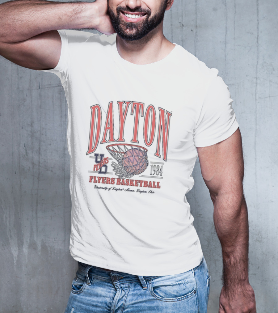 Dayton Flyers Basketball 1983 84 College Basketball Team Vintage Style T-Shirt