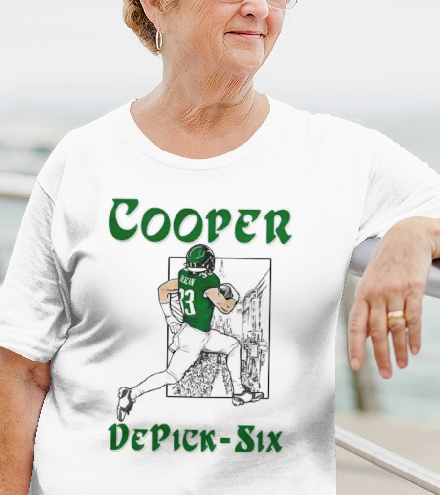 Cooper DePick-Six Cooper Philadelphia Eagles Football Player Illustration T-Shirt