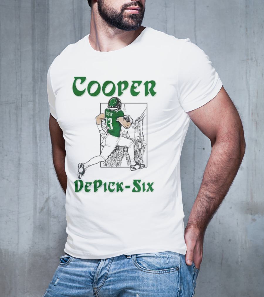 Cooper DePick-Six Cooper Philadelphia Eagles Football Player Illustration T-Shirt